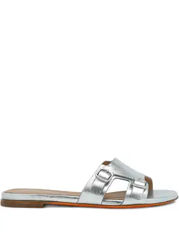 Santoni: Серебристые сандалии 