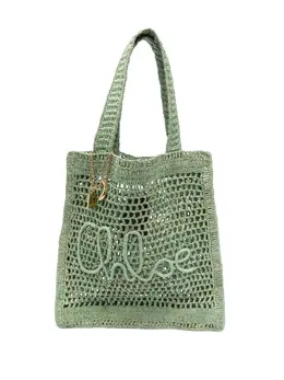 Chloé: Зелёная сумка-шоппер 