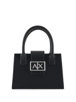 Armani Exchange: Чёрная сумка-шоппер 