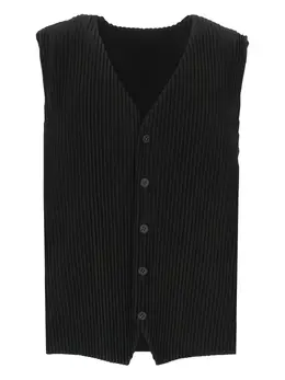 Homme Plissé Issey Miyake: Чёрный жилет 