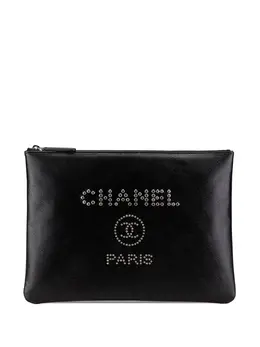 CHANEL Pre-Owned: Чёрный клатч 