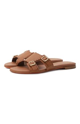 Santoni: Коричневые шлёпанцы 