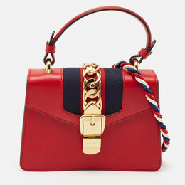 Gucci: Красная сумка на руку  Sylvie