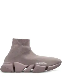 Balenciaga: Фиолетовые кроссовки  Speed.2