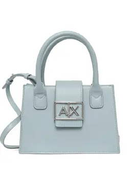 Armani Exchange: Светлая сумка-шоппер 