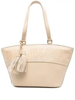 Love Moschino: Бежевая сумка-шоппер 