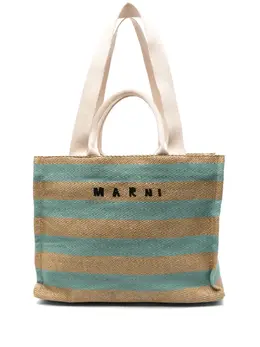 Marni: Бежевая сумка-шоппер 
