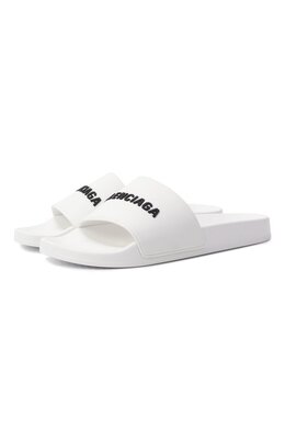 Balenciaga: Белые шлёпанцы 