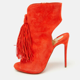 Christian Louboutin: Оранжевые ботинки 