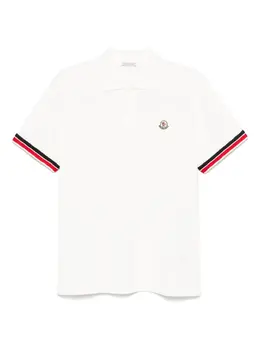 Moncler: Белое поло 