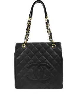 CHANEL Pre-Owned: Чёрная сумка-шоппер 