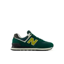 New Balance: Зелёные кроссовки  574