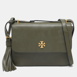 Tory Burch: Зелёная сумка на руку 