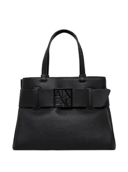 Armani Exchange: Чёрная сумка-шоппер 