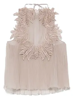 Alberta Ferretti: Бежевый топ 