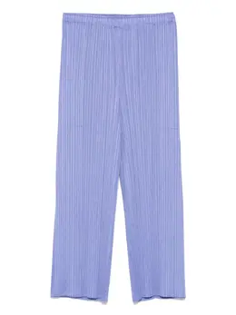 Pleats Please Issey Miyake: Голубые брюки 