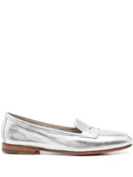 Santoni: Серебристые лоферы 