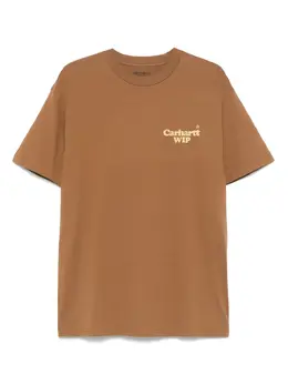 Carhartt WIP: Коричневая футболка 