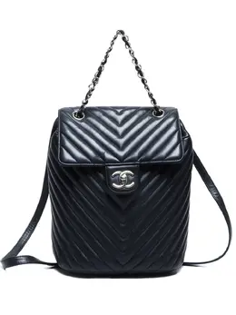 CHANEL Pre-Owned: Чёрный рюкзак 