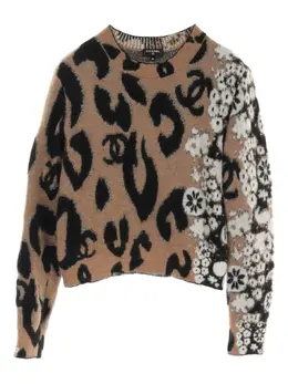CHANEL Pre-Owned: Жаккардовый свитер 