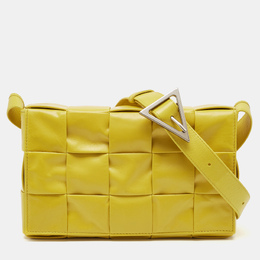 Bottega Veneta: Жёлтая сумка  Cassette
