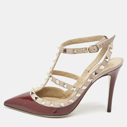 Valentino: Бордовые туфли  Rockstud