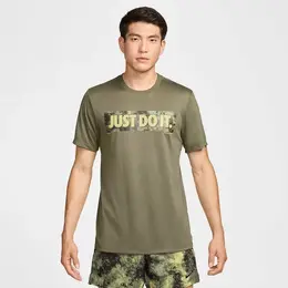 NIKE: Зелёная футболка  Dri FIT