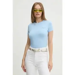 Tommy Jeans: Голубая футболка 