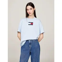 Tommy Jeans: Голубая футболка 
