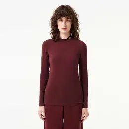 LACOSTE: Бордовый свитер 