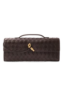 Bottega Veneta: Коричневый клатч 