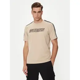 GUESS: Бежевая футболка 
