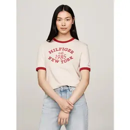 TOMMY HILFIGER: Бежевая футболка 
