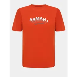 Armani Exchange: Оранжевая футболка 
