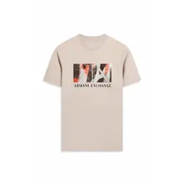 Armani Exchange: Бежевая футболка 