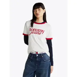 Tommy Jeans: Белая футболка 