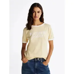 Tommy Jeans: Жёлтая футболка 