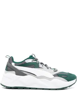 PUMA: Зелёные кроссовки  RS-X