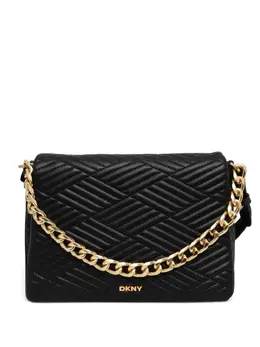 DKNY: Чёрная сумка через плечо 