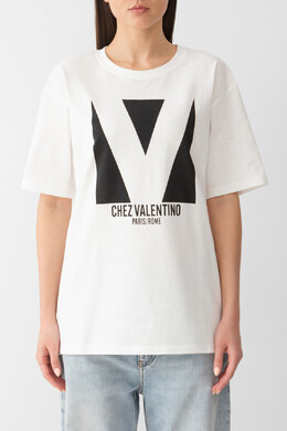 Valentino: Белая футболка 