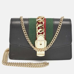 Gucci: Чёрная сумка  Sylvie