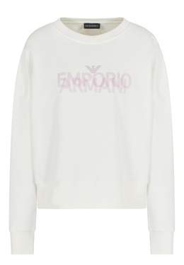EMPORIO ARMANI: Белый свитшот 