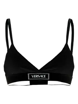 Versace: Чёрный бюстгальтер 