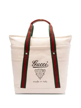 Gucci: Белая сумка-шоппер 