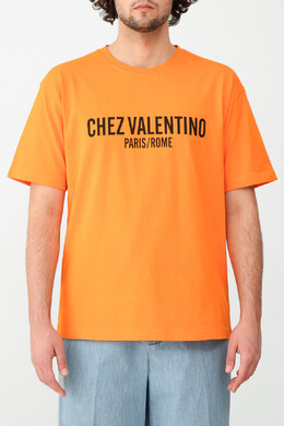 Valentino: Оранжевая футболка 
