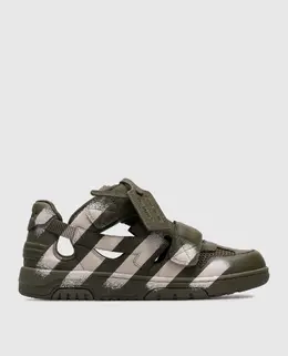 Off-White: Кроссовки цвета хаки 