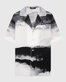 Balmain: Серая рубашка 
