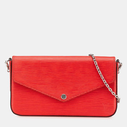 Louis Vuitton: Красная сумка  Pochette