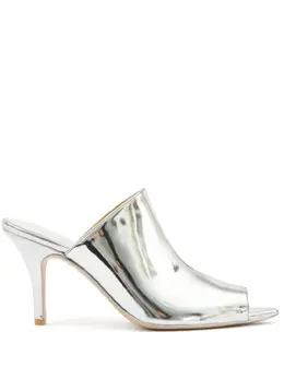 MM6 Maison Margiela: Серебристые сабо 