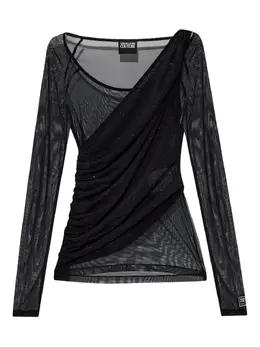 Versace Jeans Couture: Чёрный топ 